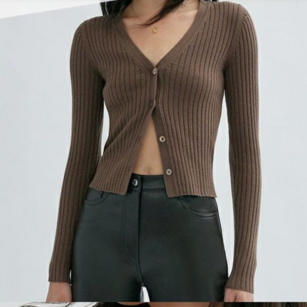 Wilfred Manila Cardigan Merino wool V-neck cardigan size Small